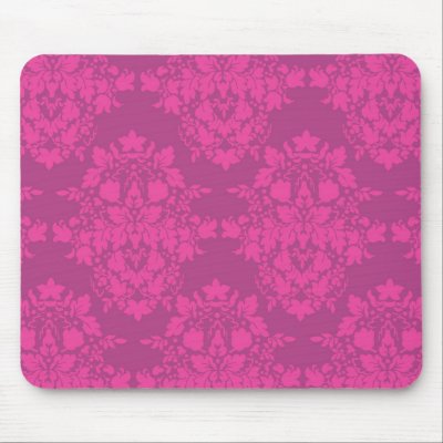 damask in pinks mouse pad by catherinenoy