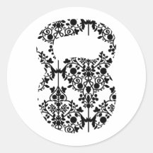 Damask Kettlebell Round Sticker