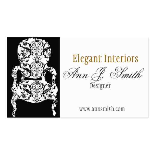 Damask Lace Chair Business Card Templates