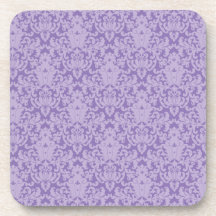 Damask Lace Purple Coaster