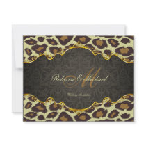 Damask  Leopard Wedding Invites
