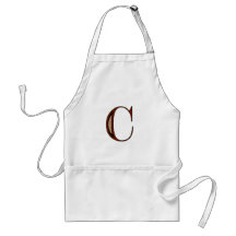 Damask Letter C - Red Apron