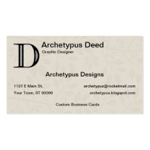 Damask Letter D - Black Business Cards