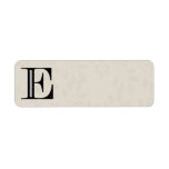 Damask Letter E - Black Return Address Label