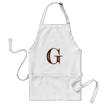 Damask Letter G - Red Apron