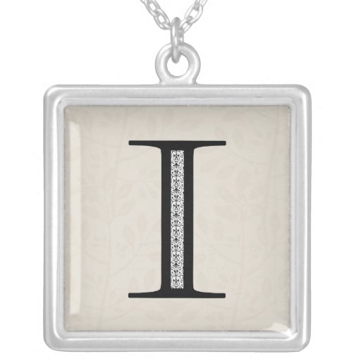 Damask Letter I - Black Pendants