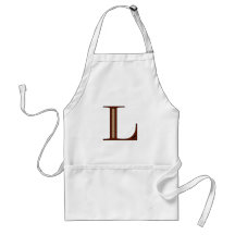 Damask Letter L - Red Aprons