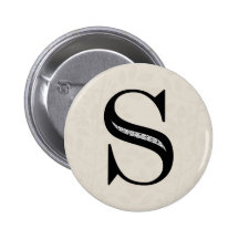 Damask Letter S - Black Pins
