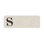 Damask Letter S - Black Return Address Label