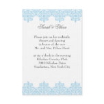 Damask light blue Wedding Reception Cards Invite