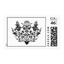 Damask Logo Black and White Stamp