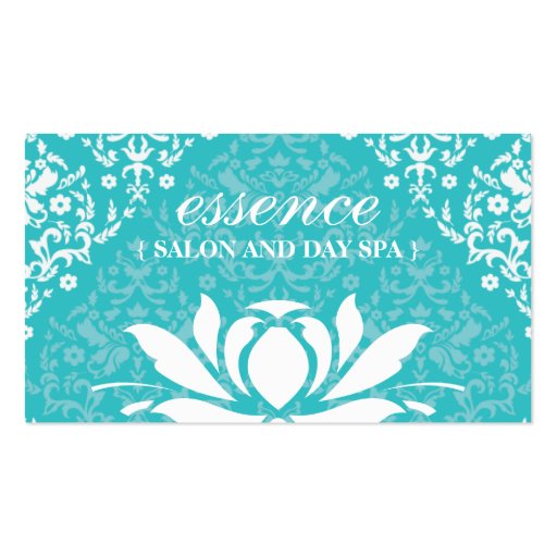 Damask Lotus Day Spa Business Cards (front side)