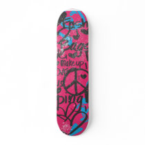 Damask  Magenta-Aqua, Grafitti Skate Board