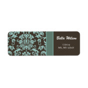 damask mocha address label