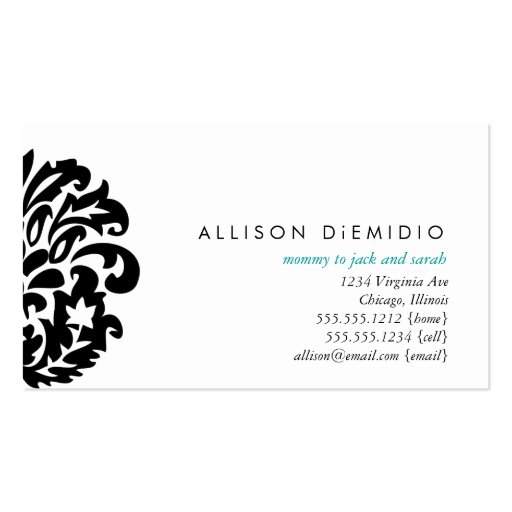 damask mommy cards business card