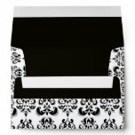 DAMASK  MONOGRAM ,black white  purple amethyst Envelopes