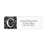 Damask Monogram C Return Address Labels