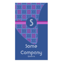 Damask Monogram Collection (Blue) Business Card Template