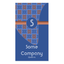 Damask Monogram Collection (Blue) Business Card Templates