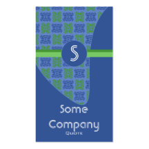 Damask Monogram Collection (Blue) Business Card Templates