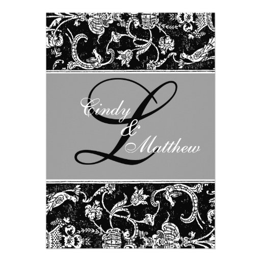 Damask Monogram Invitation