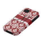 Damask Monogram iPhone 4 Casemate Red Black