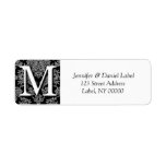 Damask Monogram M Return Address Labels