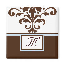 Damask Monogram magnets