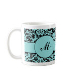 Damask Monogram Coffee Mugs