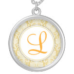 Damask Monogram Necklace