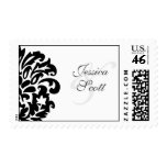 damask monogram postage