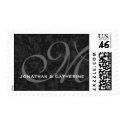 Damask Monogram Postage in Black postage by spinsugar Damask Monogram Postage in Black postage