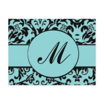 Damask Monogram Post Cards