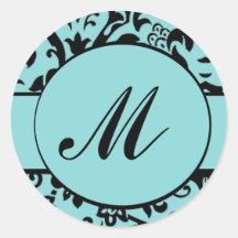 Damask Monogram Stickers