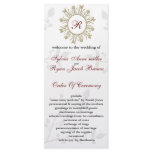 Damask MONOGRAM Wedding program Full Color Rack Card