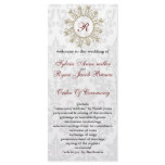 Damask MONOGRAM Wedding program rack cards