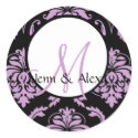 Damask Monogram Wedding Round Envelope Lilac Seal stickers by monogramgallery Damask Monogram Wedding Round Envelope Lilac Seal stickers
