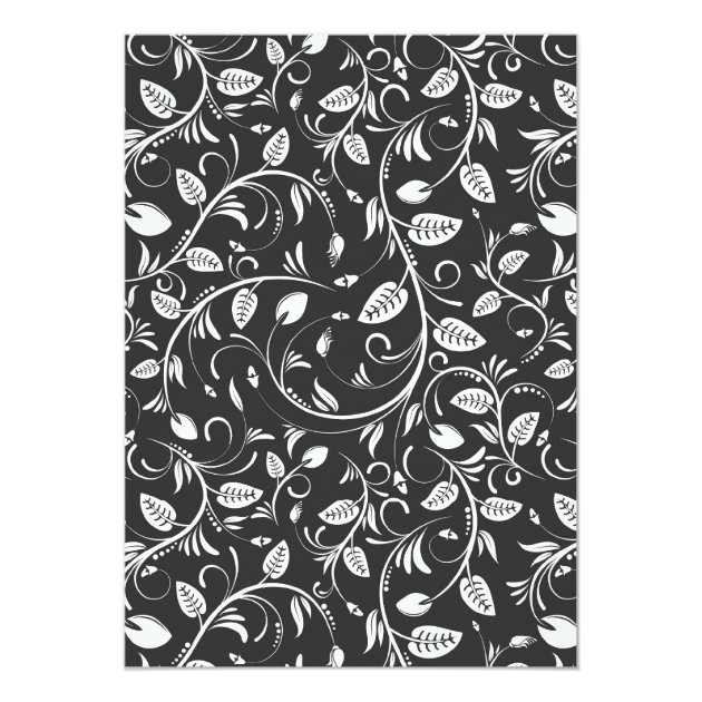 Damask, mortar, diploma Graduation 5x7 Paper Invitation Card