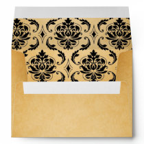 Damask on Old Paper Look Wedding A7 Envelope
