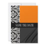 Damask Orange Save The Date Card Invitation