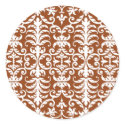 Damask Orange Sticker