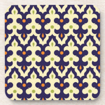 Damask paisley arabesque Moroccan pattern Beverage Coaster