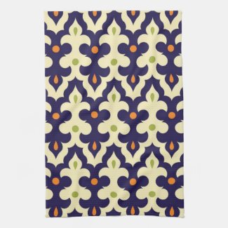 Damask paisley arabesque Moroccan pattern Kitchen Towel