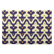 Damask paisley arabesque Moroccan pattern Place Mats