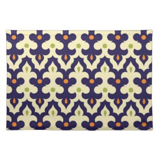 Damask paisley arabesque Moroccan pattern Place Mats