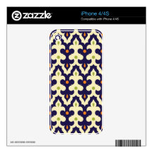 Damask paisley arabesque Moroccan pattern Skin For The iPhone 4