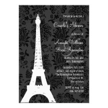 Damask Paris Couple's Shower Custom Invites