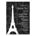 Damask Paris Engagement Party Custom Announcement