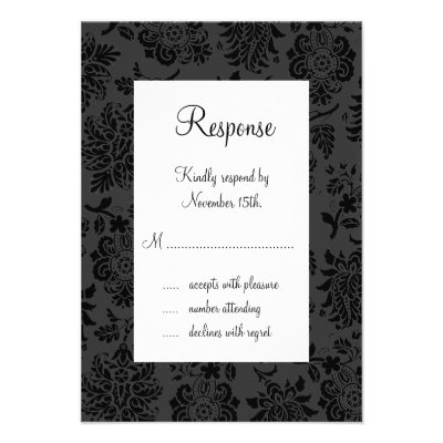 Damask Paris RSVP (black) Announcement
