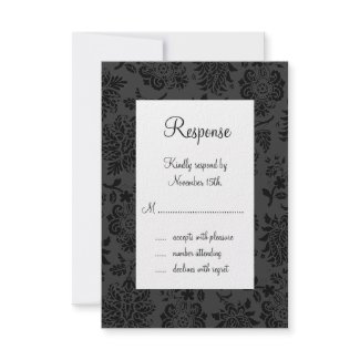 Damask Paris RSVP (black) invitation